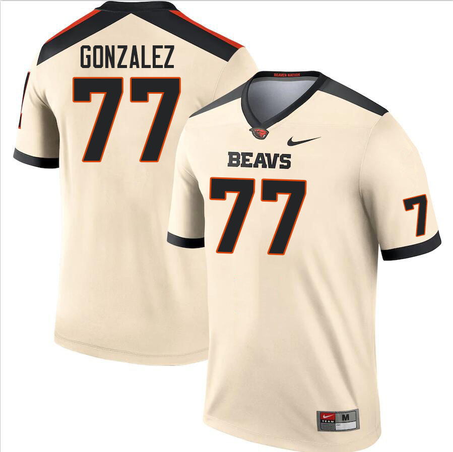 Men #77 Flavio Gonzalez Oregon State Beavers College Football Jerseys Stitched Sale-Cream